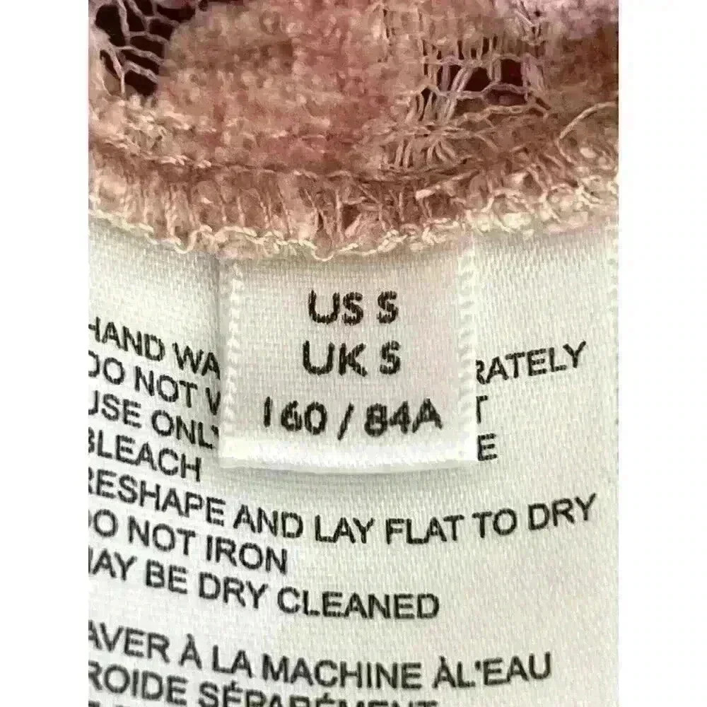 Urban Outiftters Sz SM Pink Lace Cropped Shirt Cottage Core Romantic Fairy - Picture 12 of 12